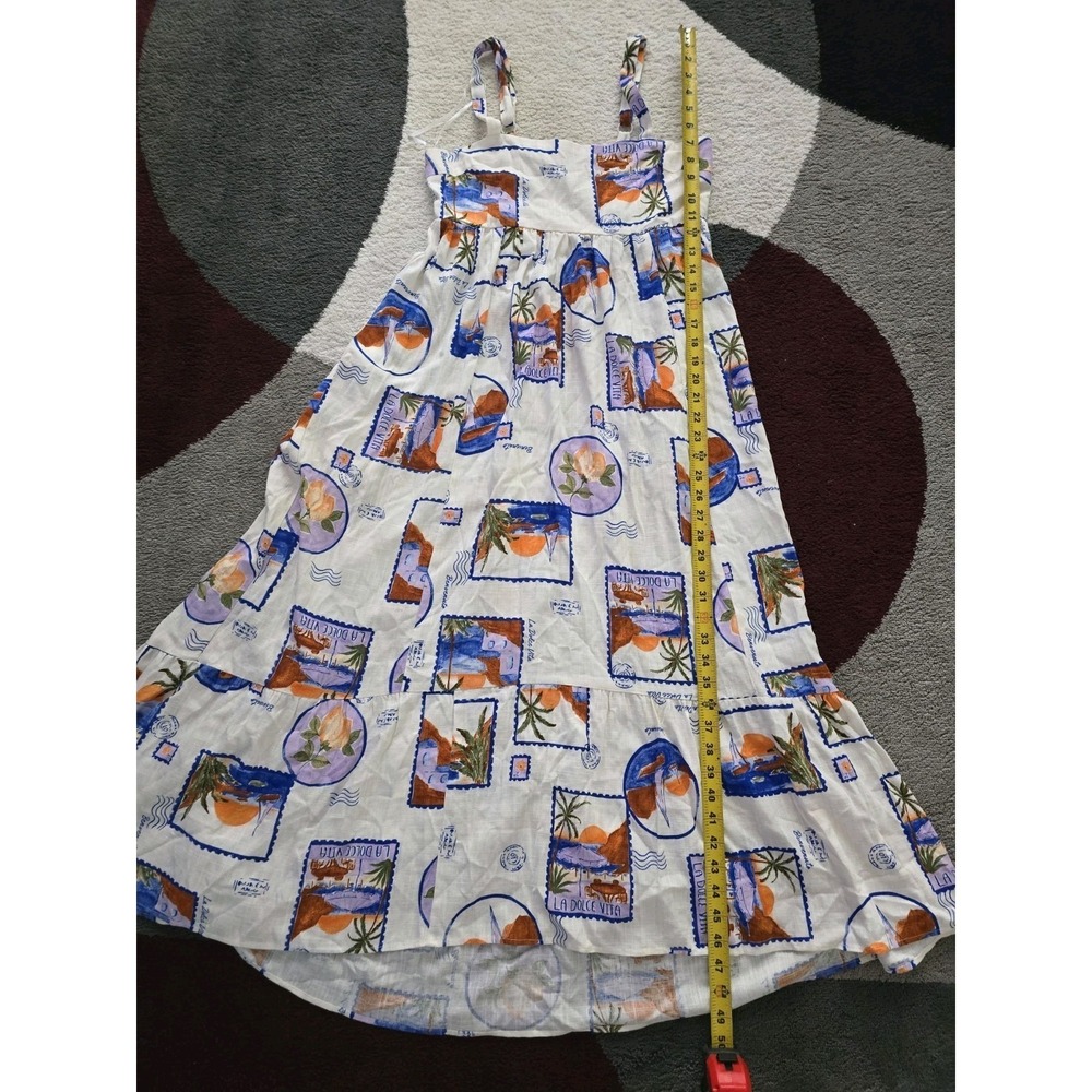 Paper Heart Dress Women's XS Floral La Dolce Vita Rayon Linen Blend Sun Dress
